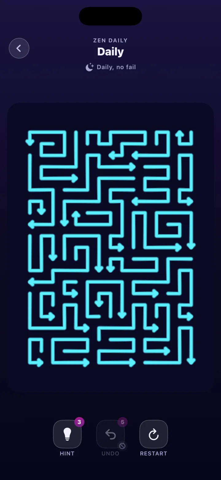 Arrow Maze daily challenge screen